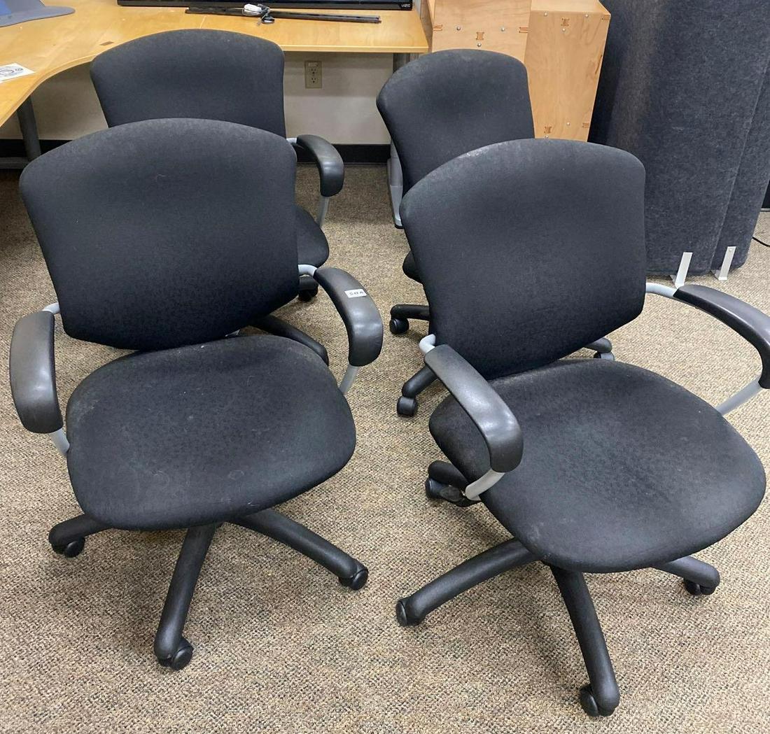 4 Black Rolling Office Chairs (1 of 2)