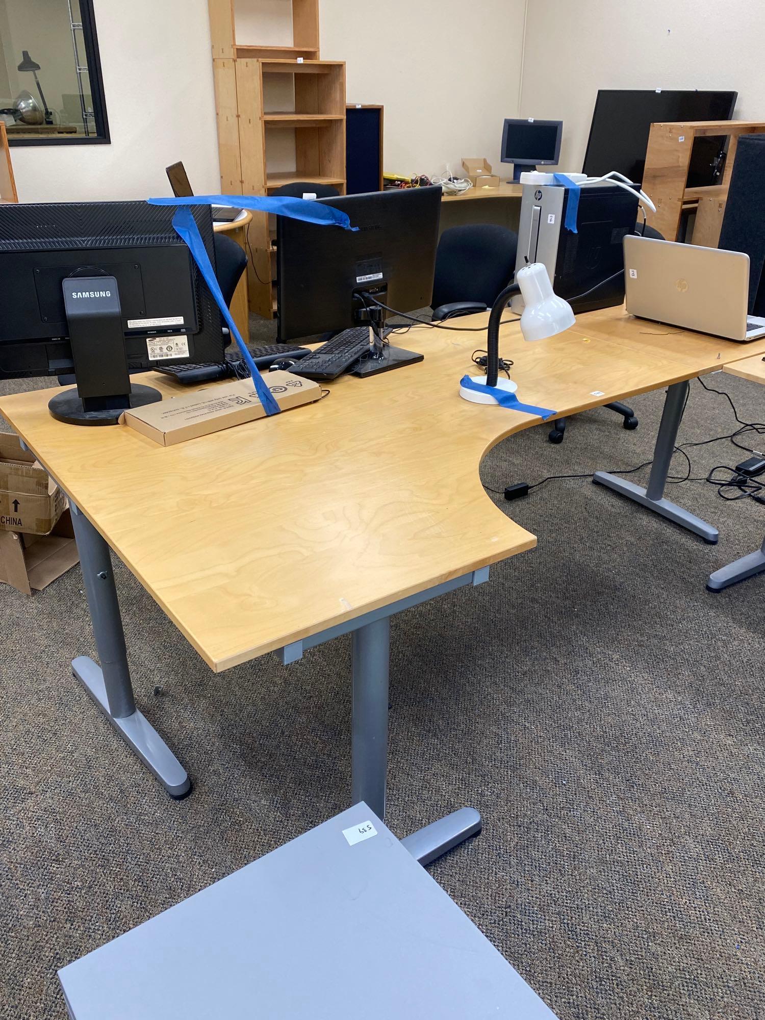 Large Wood Top Corner Office Desk (1 of 2)