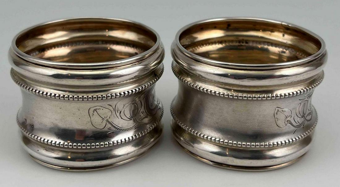 Pair Antique 800 Silver Napkin Rings (1 of 10)