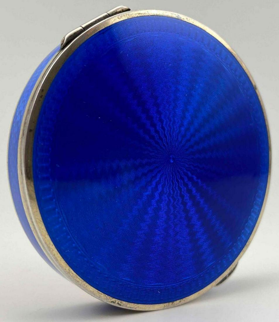 Swedish Vermeil & Guilloche Powder Compact With Mirror: Swedish Vermeil & Guilloche Powder Compact With Mirror, 83.7g. Marked 925 S, KA, Tests As Gold Over Sterling. Approximately 2.5W x 0.5D in.