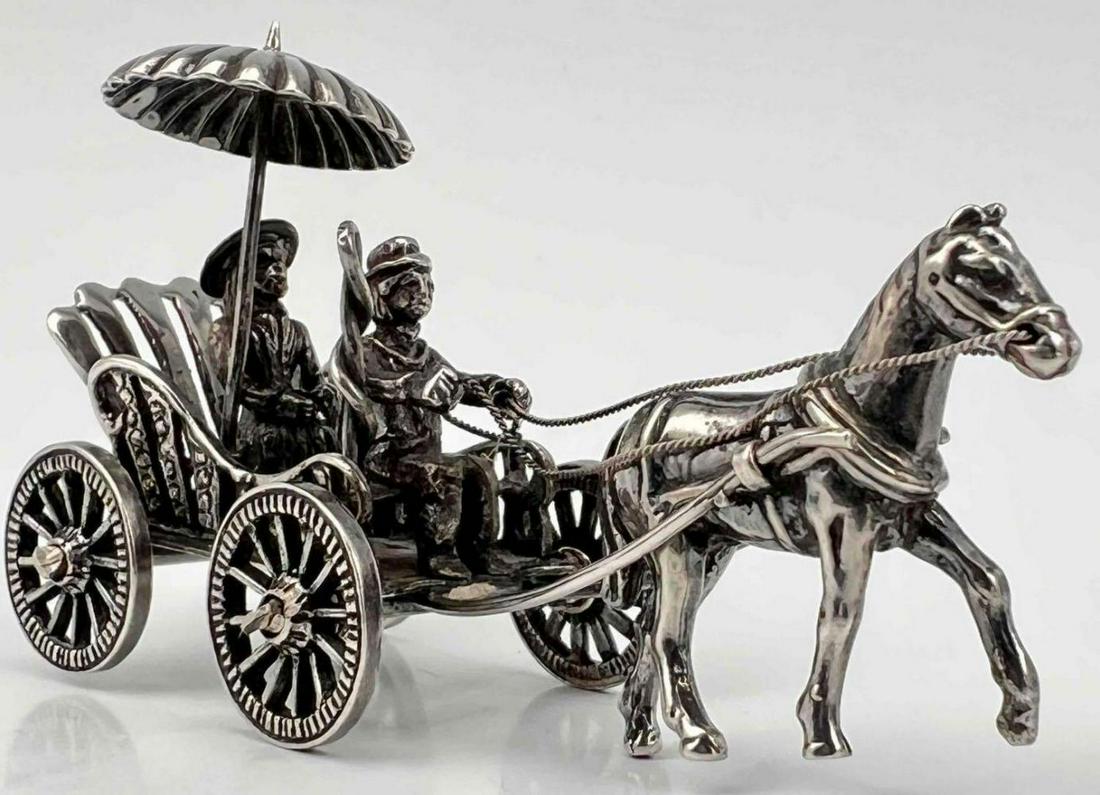 Sterling Silver Miniature Horse and Buggy Figure (1 of 16)
