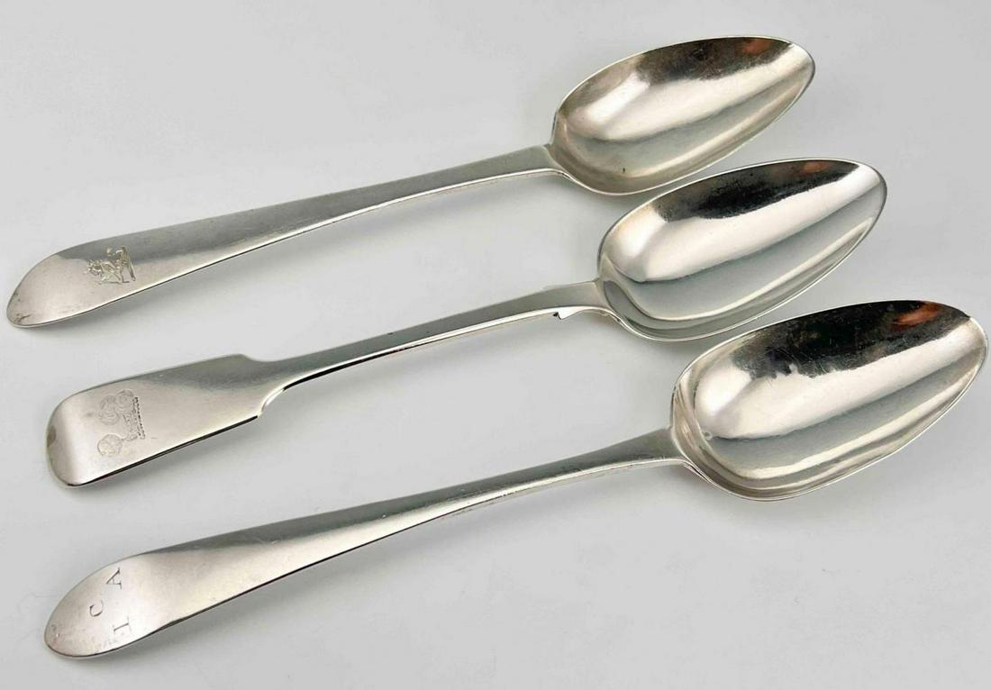 Antique Sterling Silver Serving Spoons With Irish And English Hallmarks (1 of 18)