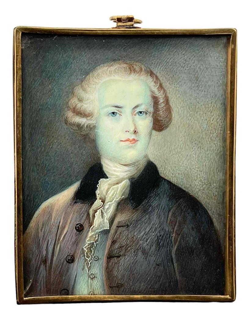 Antique Hand Painted Portrait Miniature Of Man (1 of 11)