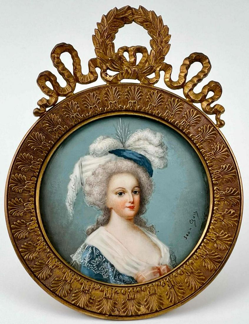 Jean Guy, Portrait Miniature Of Marie Antoinette in Gilt Brass Frame (1 of 16)