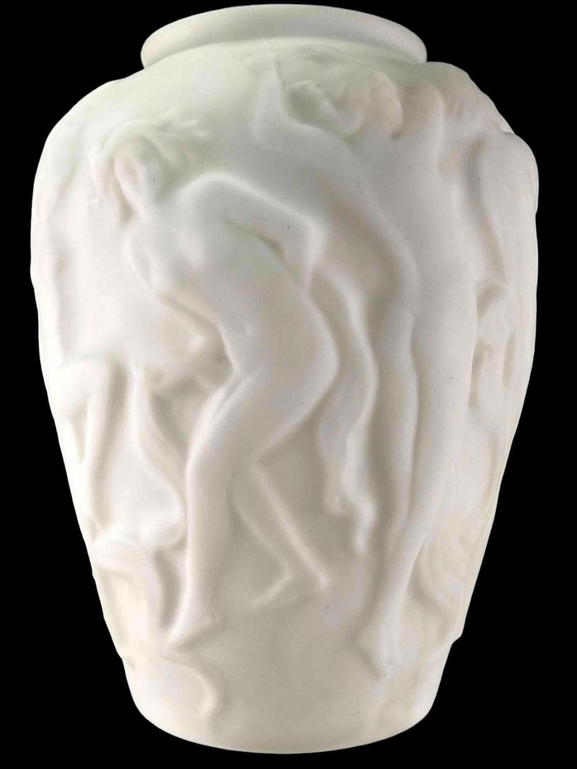 French Style Art Deco Glass Vase With Relief Of Dancing Figures (1 of 10)