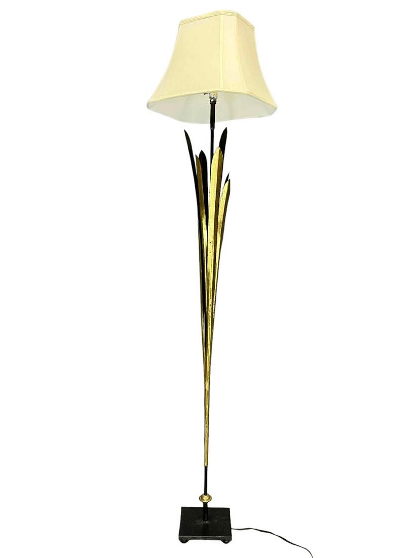 Gilt Bronze and Black Mid Century Style Floor Lamp (1 of 16)