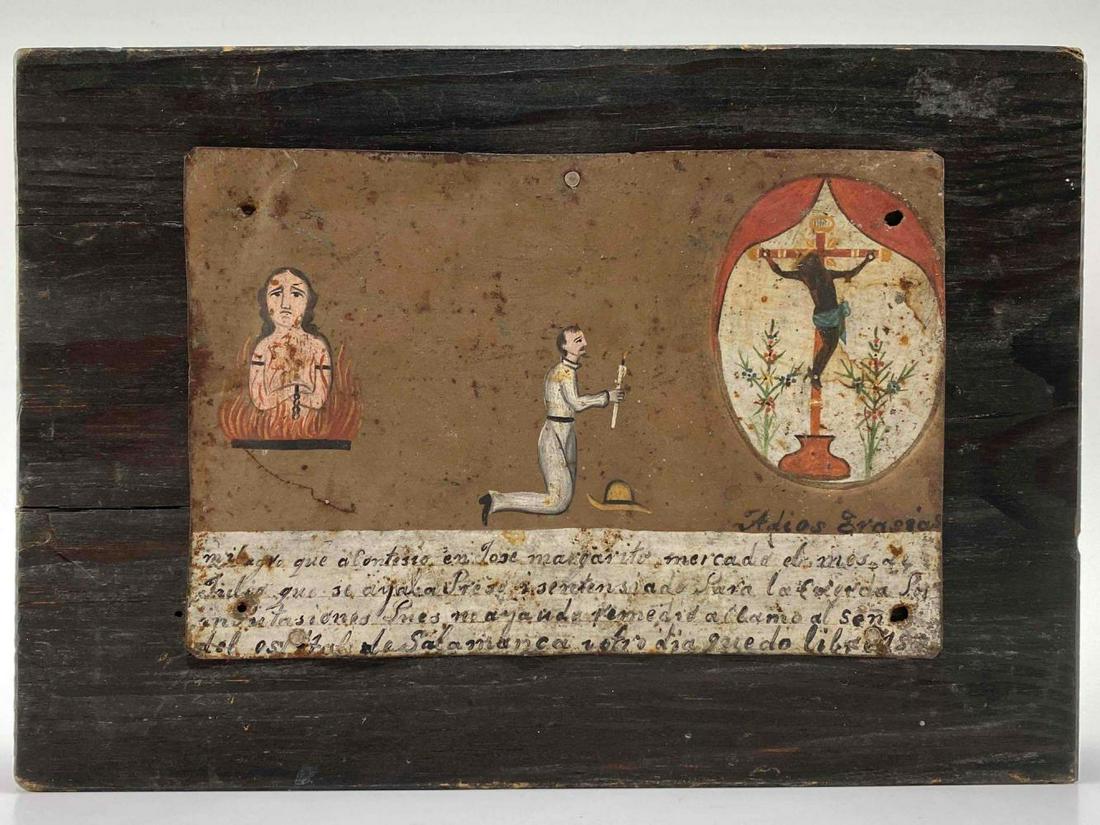 Spanish Colonial Mexican Tin Painted Retablo (1 of 13)