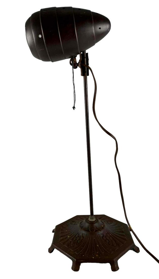 Art Deco Bakelite & Iron Eyeball Or Bullet Spotlight Table Lamp (1 of 15)