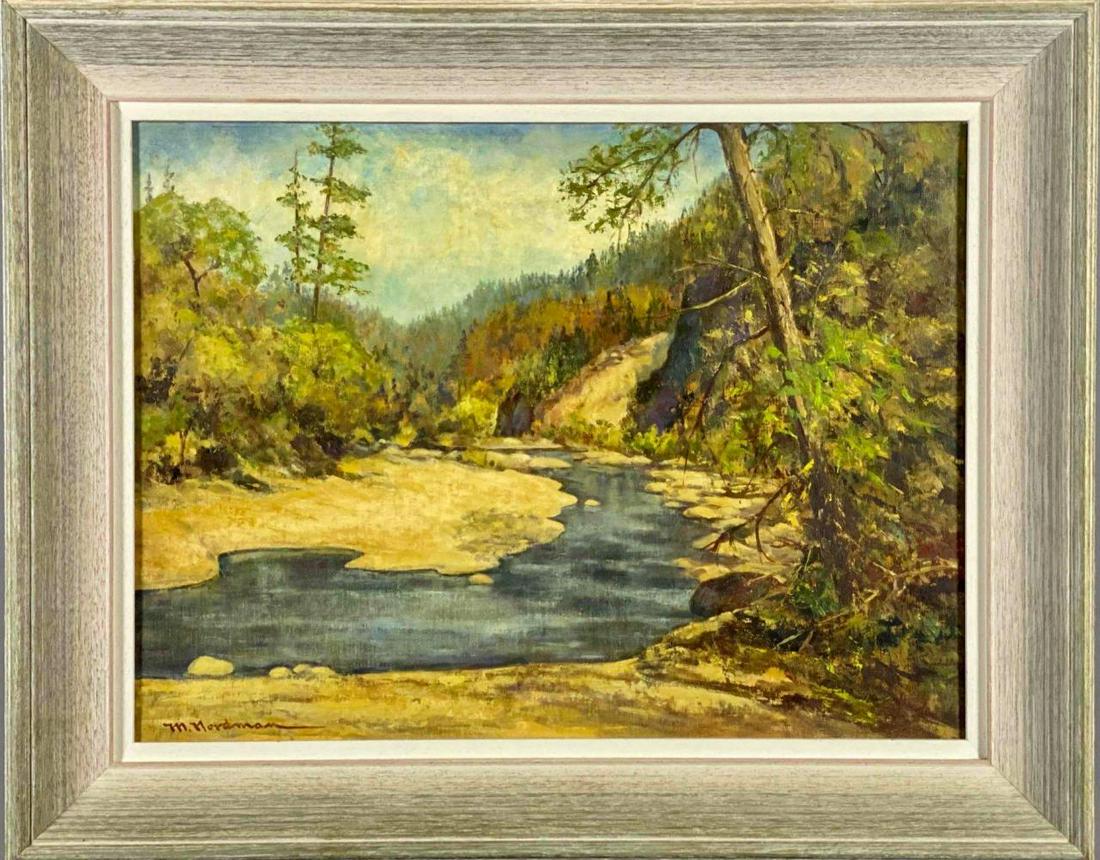 South Fork Trinity River, California Landscape, Mildred Norman Santa Cruz Artist, Oil on Canvas (1 of 15)