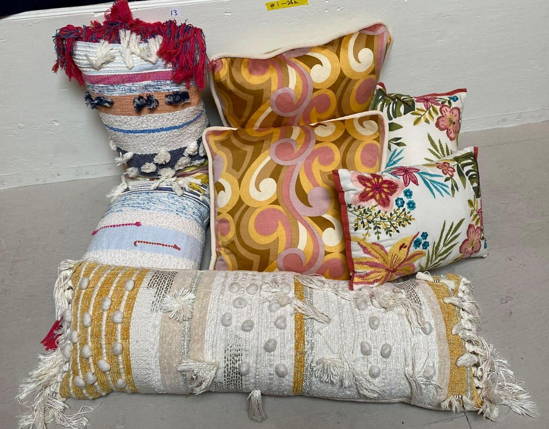 No Shipping Lot Of Colorful Throw Pillows: LOCAL PICK UP ONLY, WESTSIDE SANTA CRUZ, 95060 LOCAL PICK UP ONLY, WESTSIDE SANTA CRUZ, 95060 NO SHIPPING, Lot Of Colorful Throw Pillows NO SHIPPING AVAILABLE All items sold as is where is. There are 