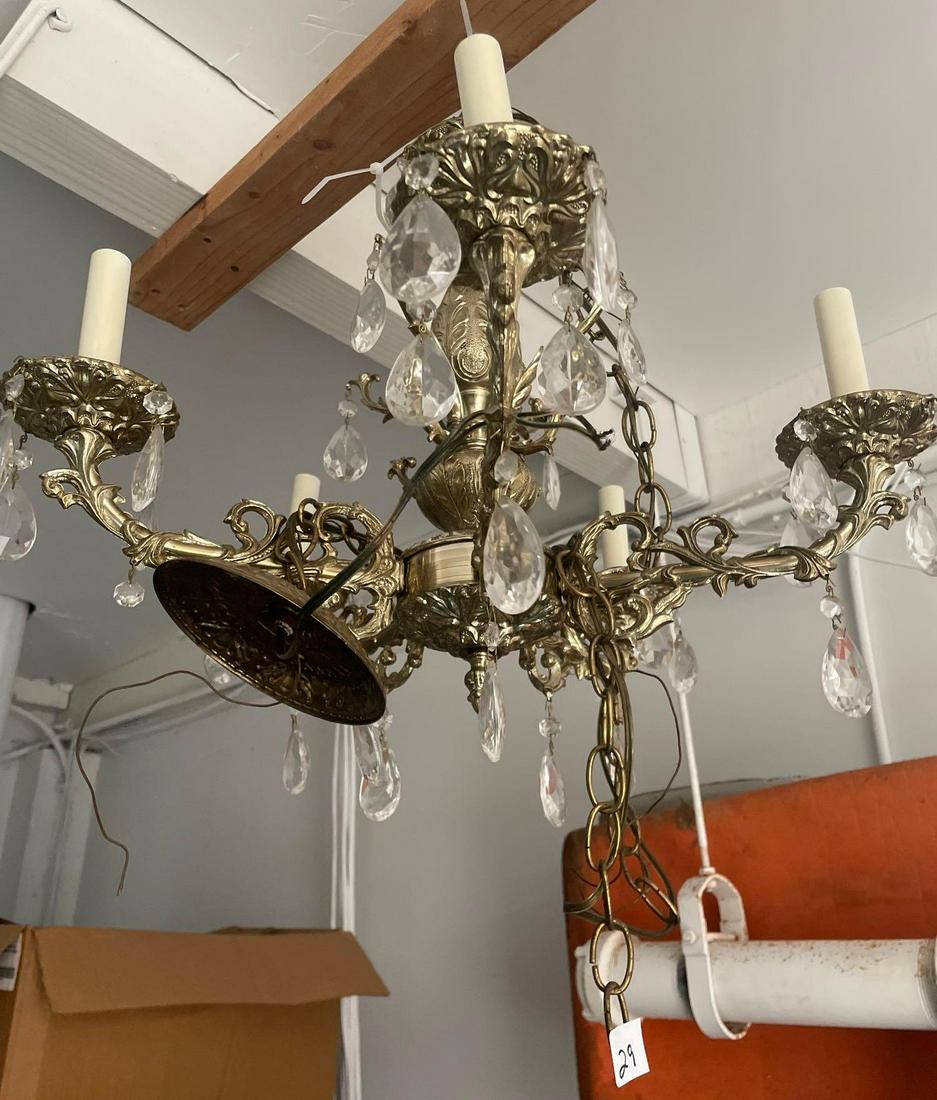 No Shipping Brass & Crystal Chandelier: LOCAL PICK UP ONLY, WESTSIDE SANTA CRUZ, 95060 LOCAL PICK UP ONLY, WESTSIDE SANTA CRUZ, NO SHIPPING, Brass & Crystal Chandelier NO SHIPPING AVAILABLE All items sold as is where is. There are No guaran