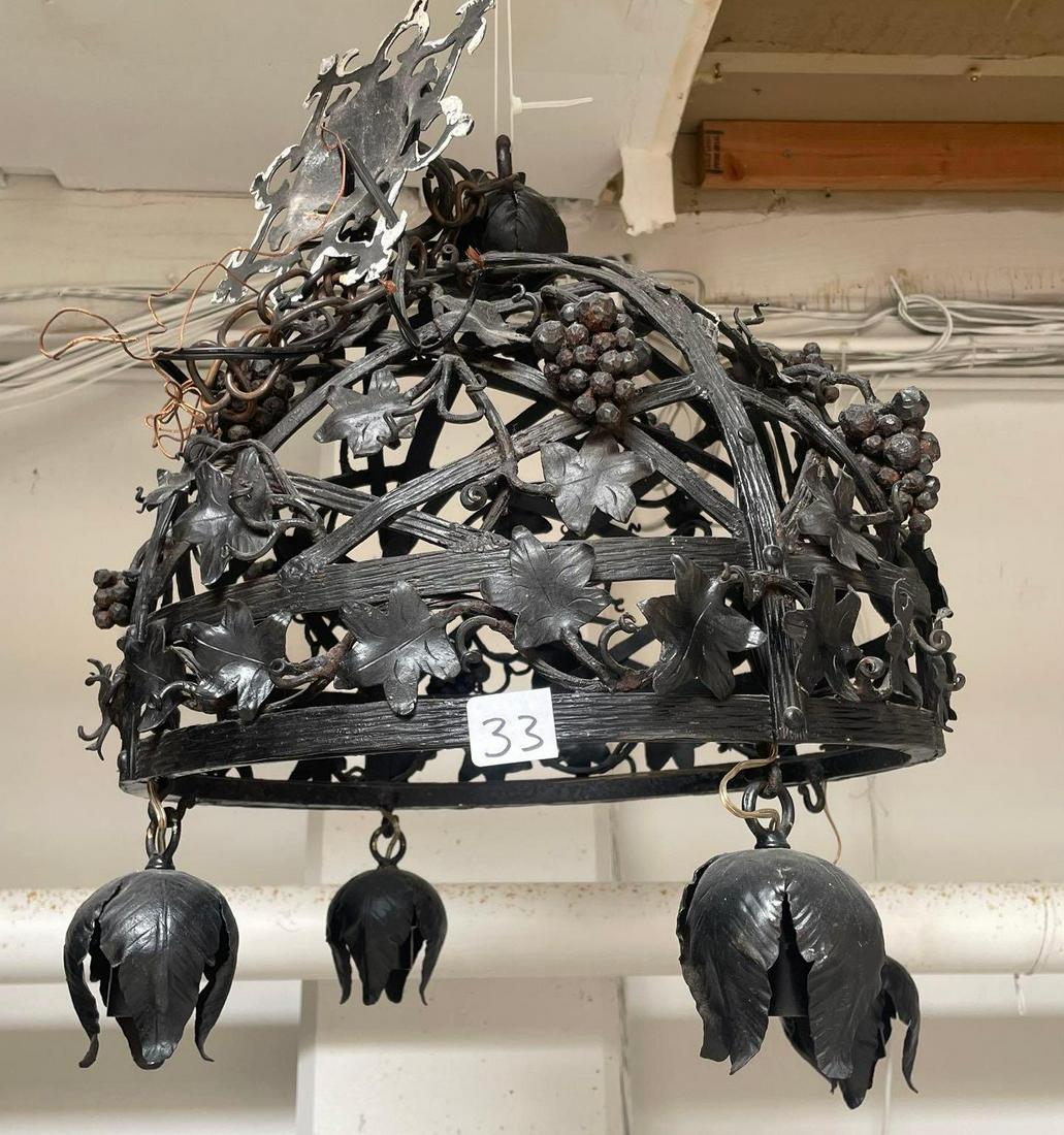 No Shipping Wrought Iron Flower And Ivy Chandelier: LOCAL PICK UP ONLY, WESTSIDE SANTA CRUZ, 95060 LOCAL PICK UP ONLY, WESTSIDE SANTA CRUZ, NO SHIPPING, Black Wrought Iron Flower And Ivy Chandelier NO SHIPPING AVAILABLE All items sold as is where is. T