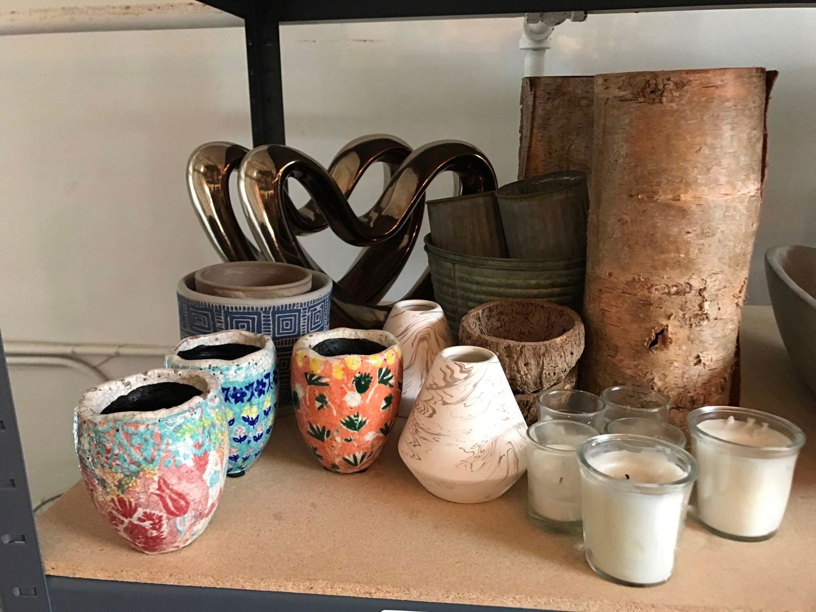 No Shipping  Lot Of Candleholders, Planters, & Decorative Items (1 of 5)