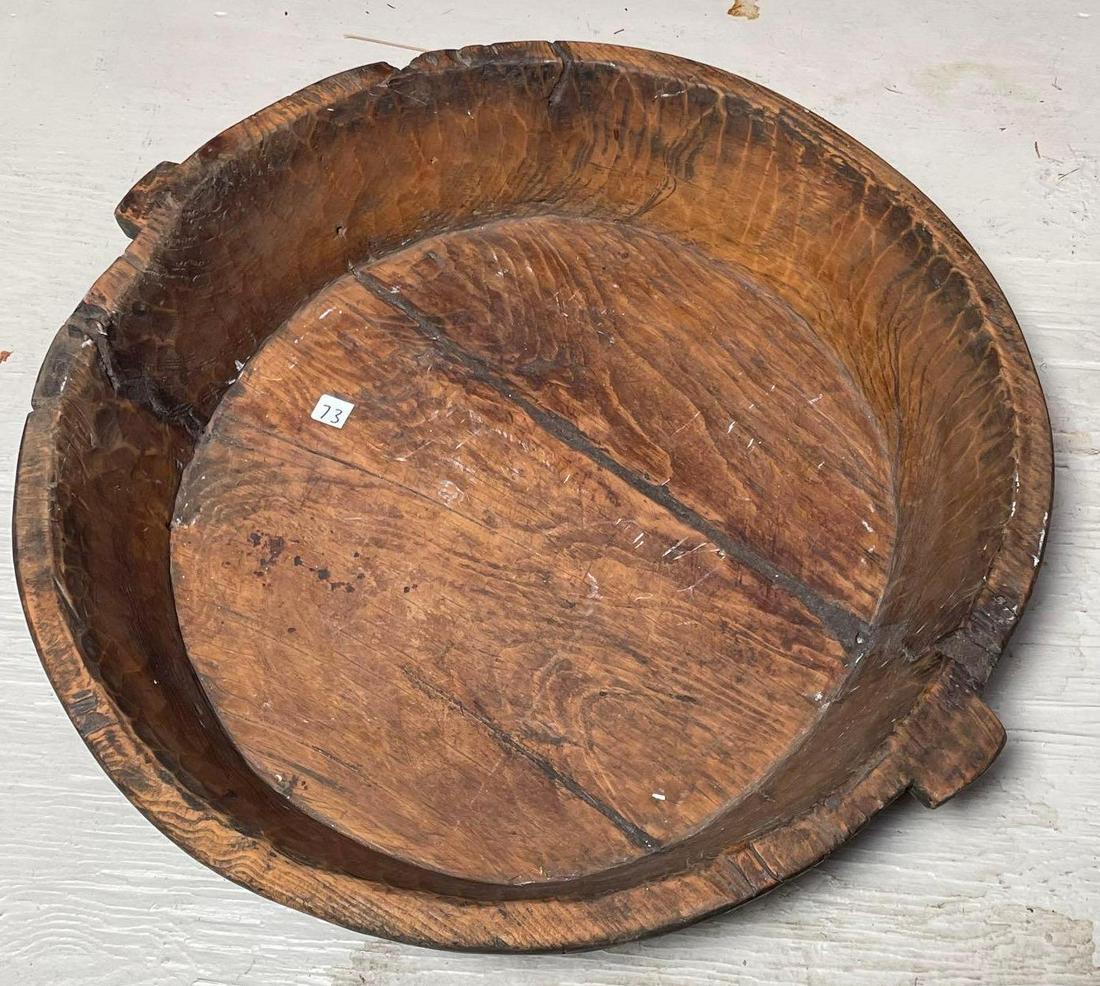 No Shipping  Large Primitive Wooden Bowl (1 of 4)