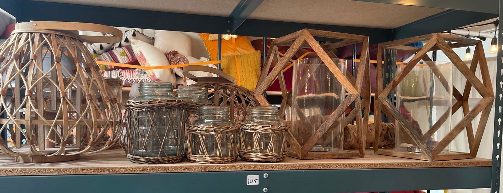 No Shipping  Lot Of Wood And Glass Indoor Outdoor Lanterns (1 of 7)