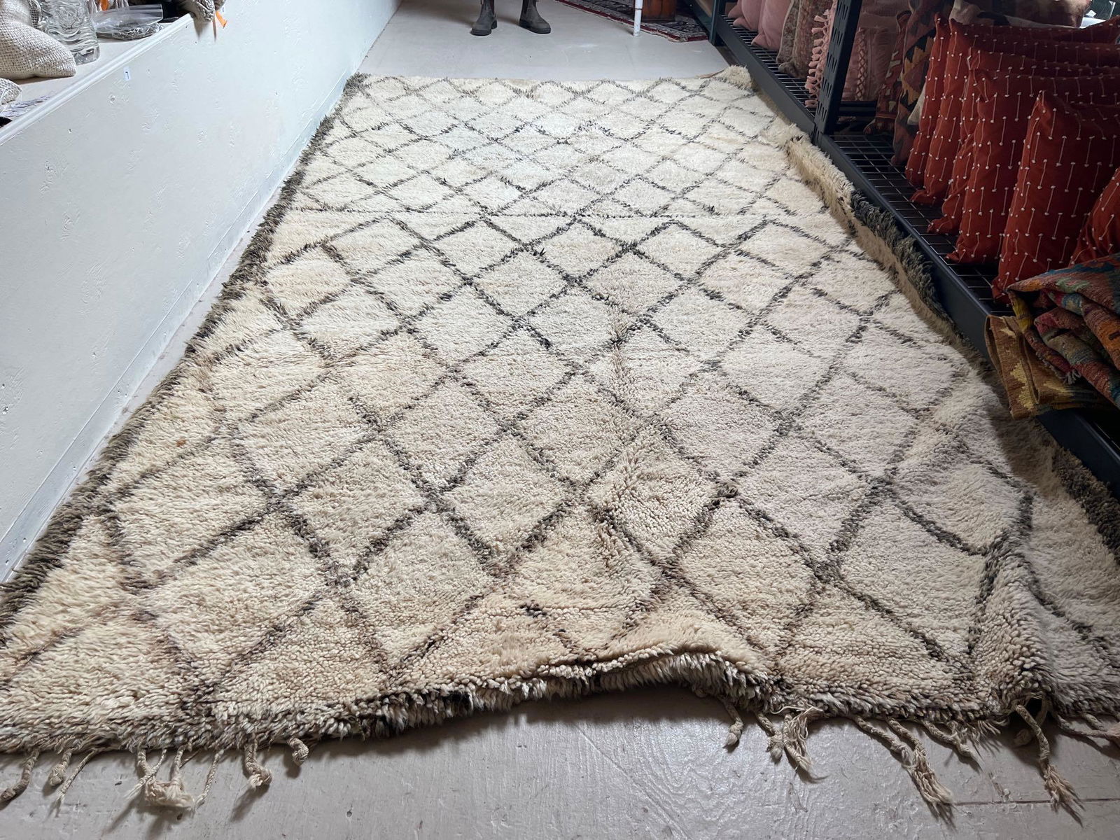 No Shipping  Blue & Ivory Area Rug Approximately 11" X 6" (1 of 2)