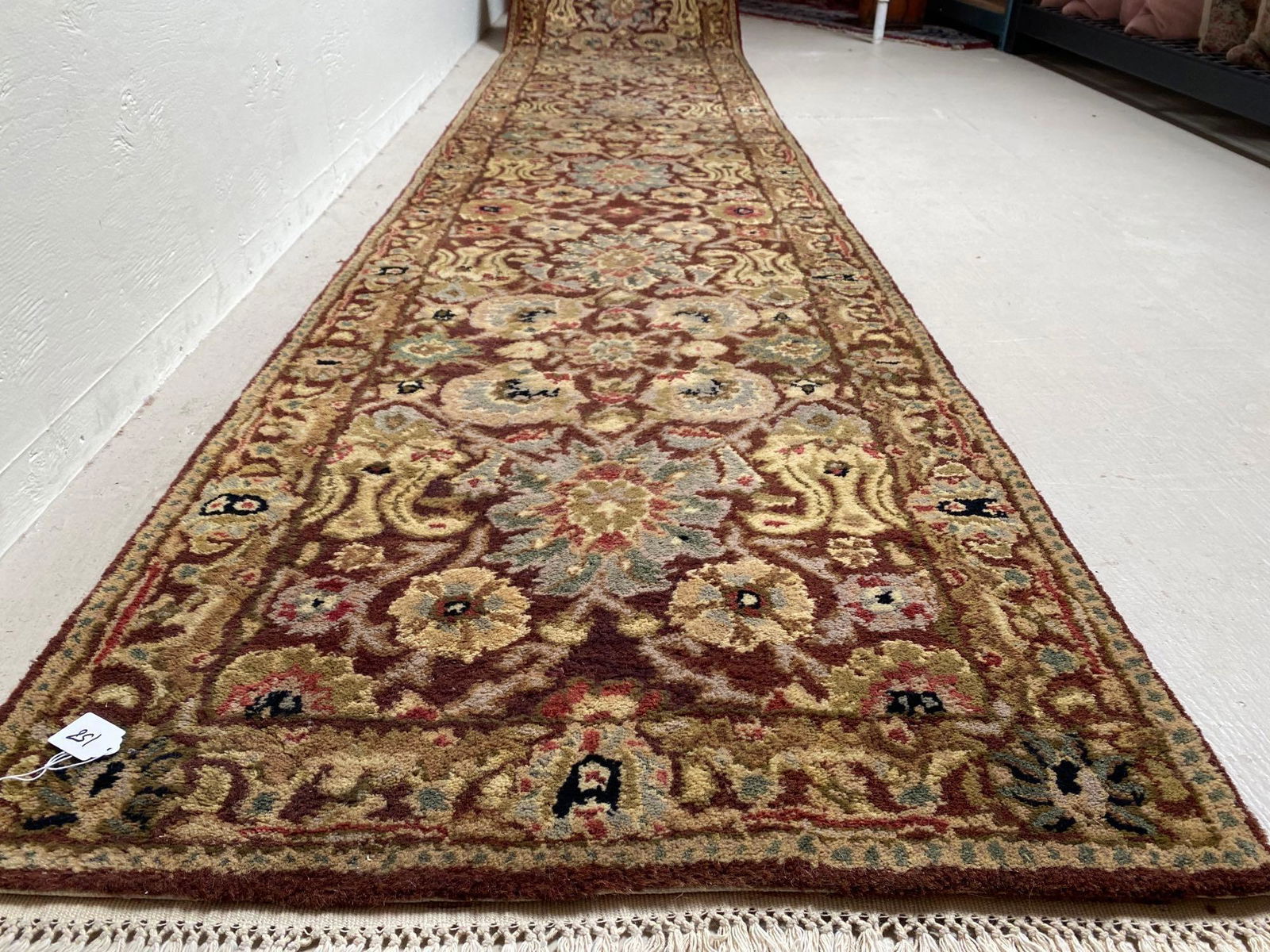 No Shipping  Brown Wool Runner Rug Approximately 2.5" X 12.5" (1 of 6)