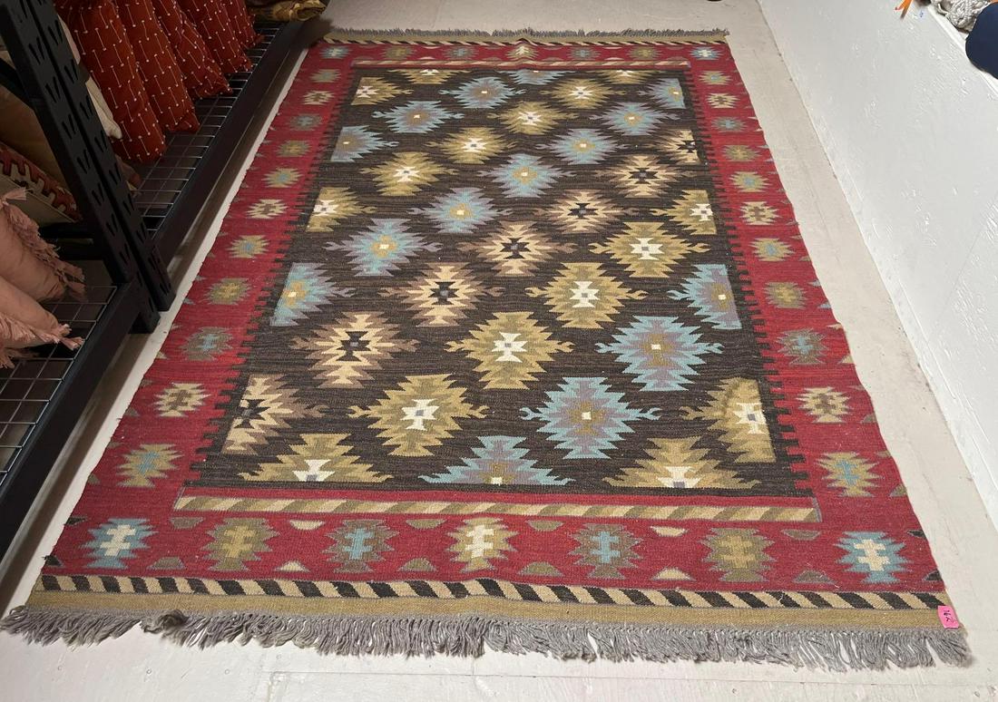 No Shipping  Flat Weave Area Rug Approximately Approximately 8" X 5.5" (1 of 4)