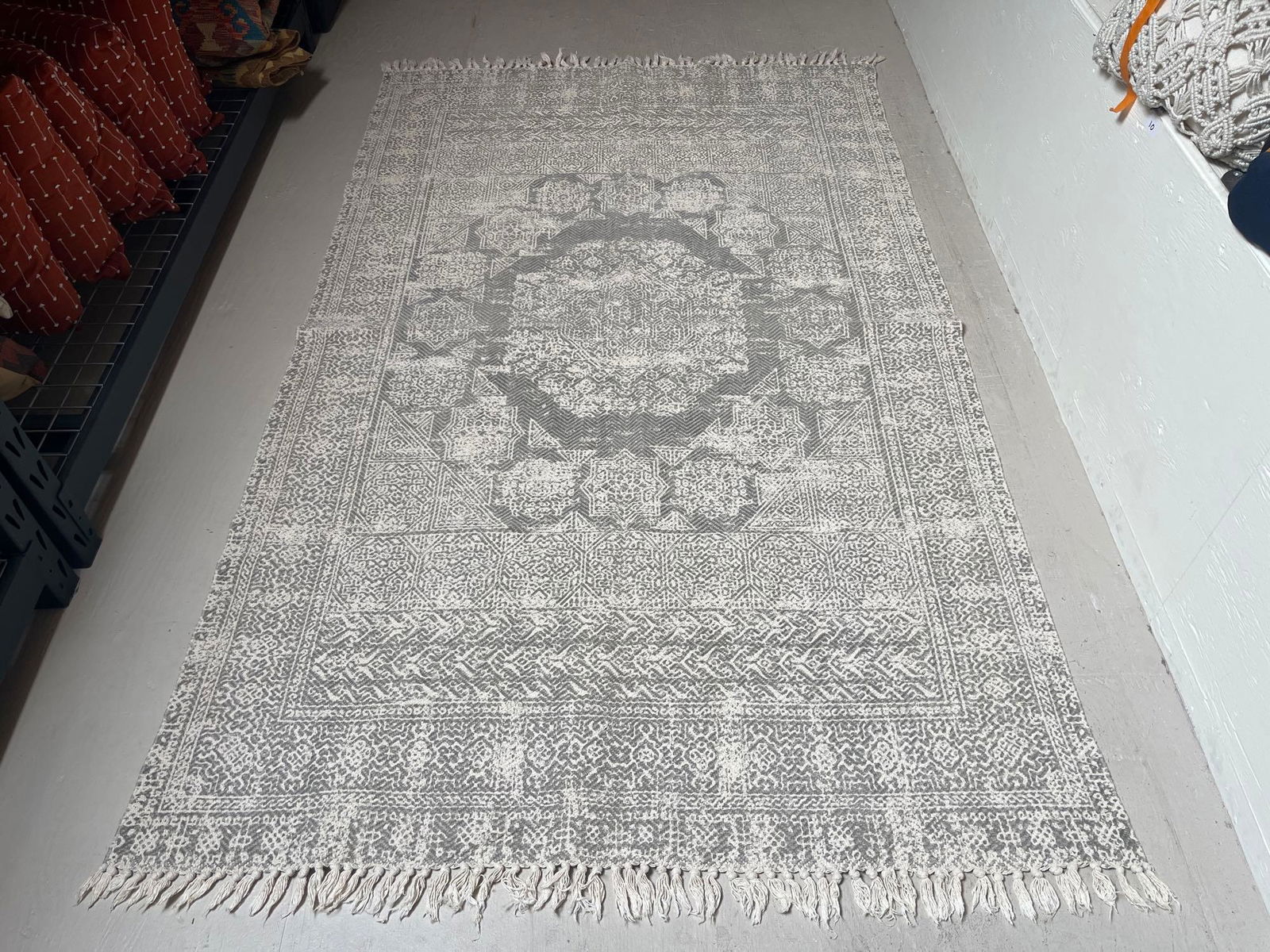 No Shipping  Grey & White Area Rug Approximately 8" X 5" (1 of 4)
