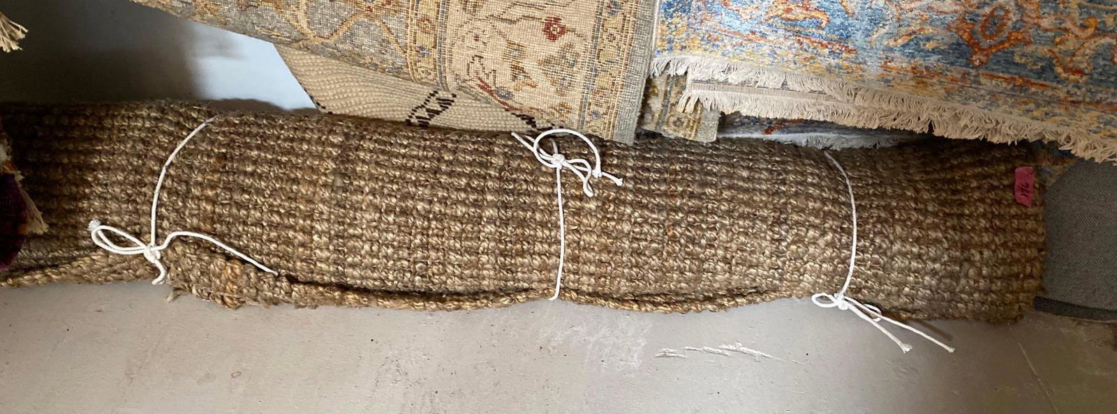 No Shipping Jute Rug: LOCAL PICK UP ONLY, WESTSIDE SANTA CRUZ, 95060 LOCAL PICK UP ONLY, WESTSIDE SANTA CRUZ, NO SHIPPING, Jute Rug, Approximately5" Wide. NO SHIPPING AVAILABLE All items sold as is where is. There are No g