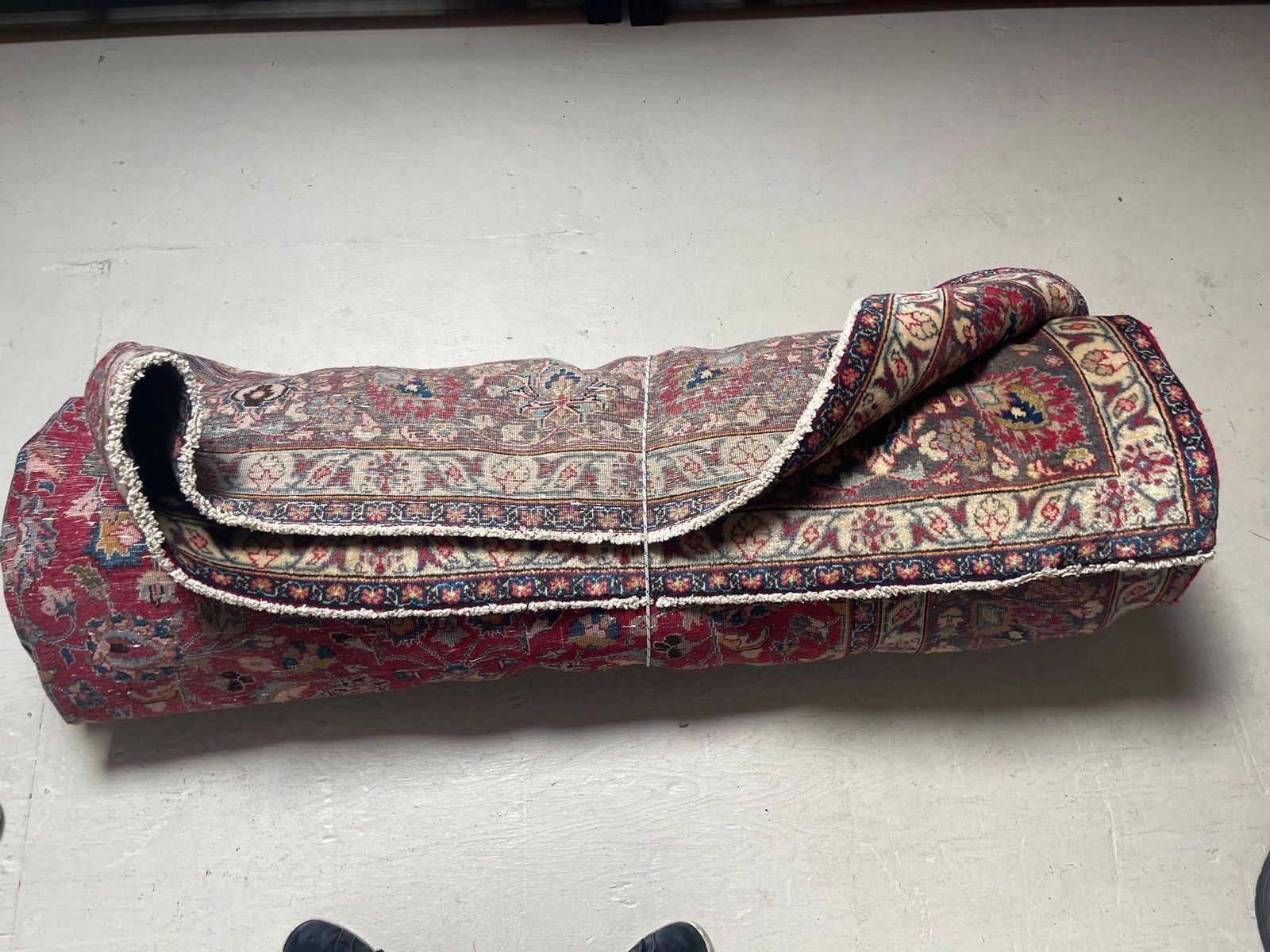 No Shipping  Maroon Tan And Grey Area Rug Made In Iran, Approximately 12.5 X 10". (1 of 4)