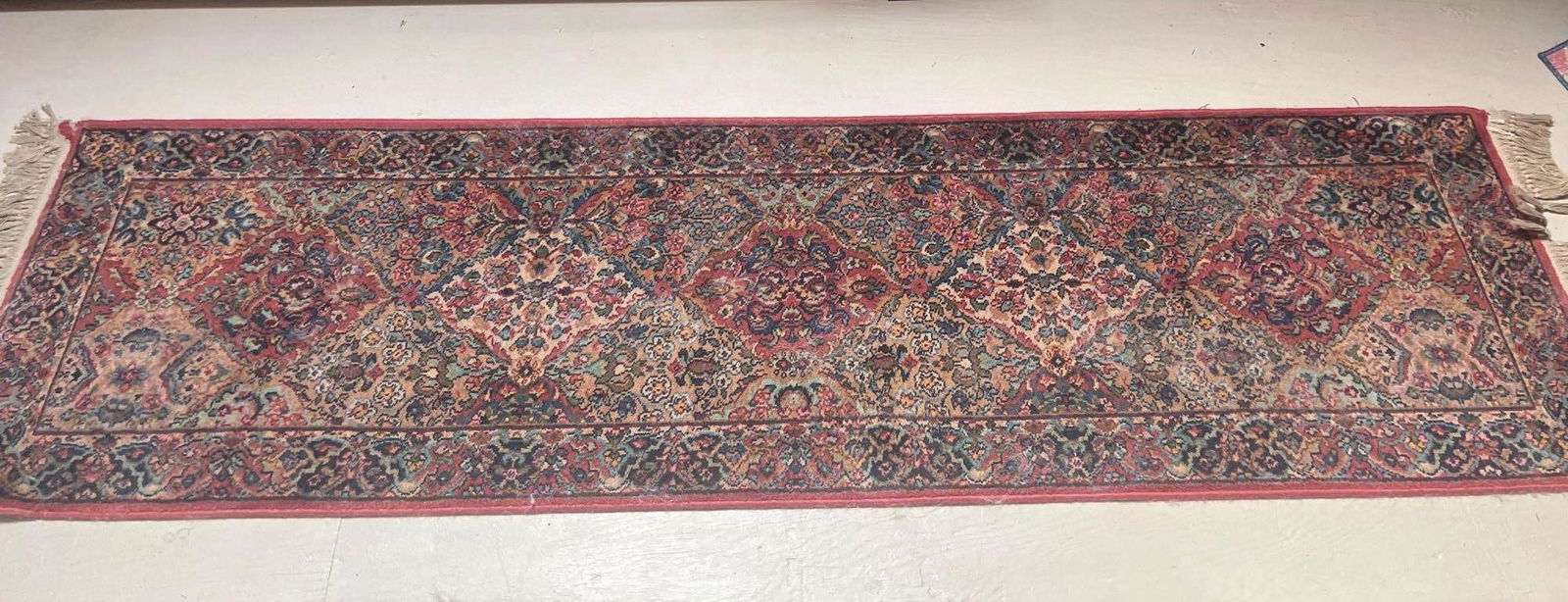 No Shipping  Burgundy Runner Rug Approximately  2.5 X 8.5" (1 of 6)