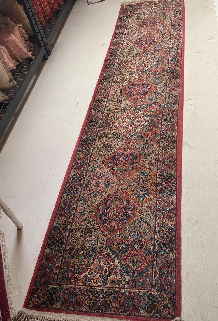 No Shipping  Burgundy Runner Rug Approximately 2.5 X 12". (1 of 4)