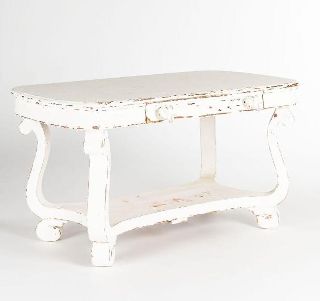 No Shipping  Antique White Painted Table (1 of 4)