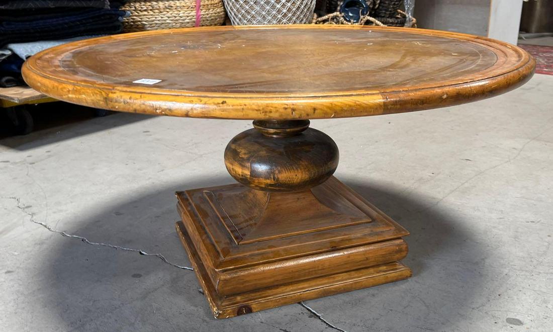 No Shipping  Round Wooden Coffee Table (1 of 4)