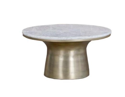 No Shipping  Round Marble Top Metal Coffee Table (1 of 2)