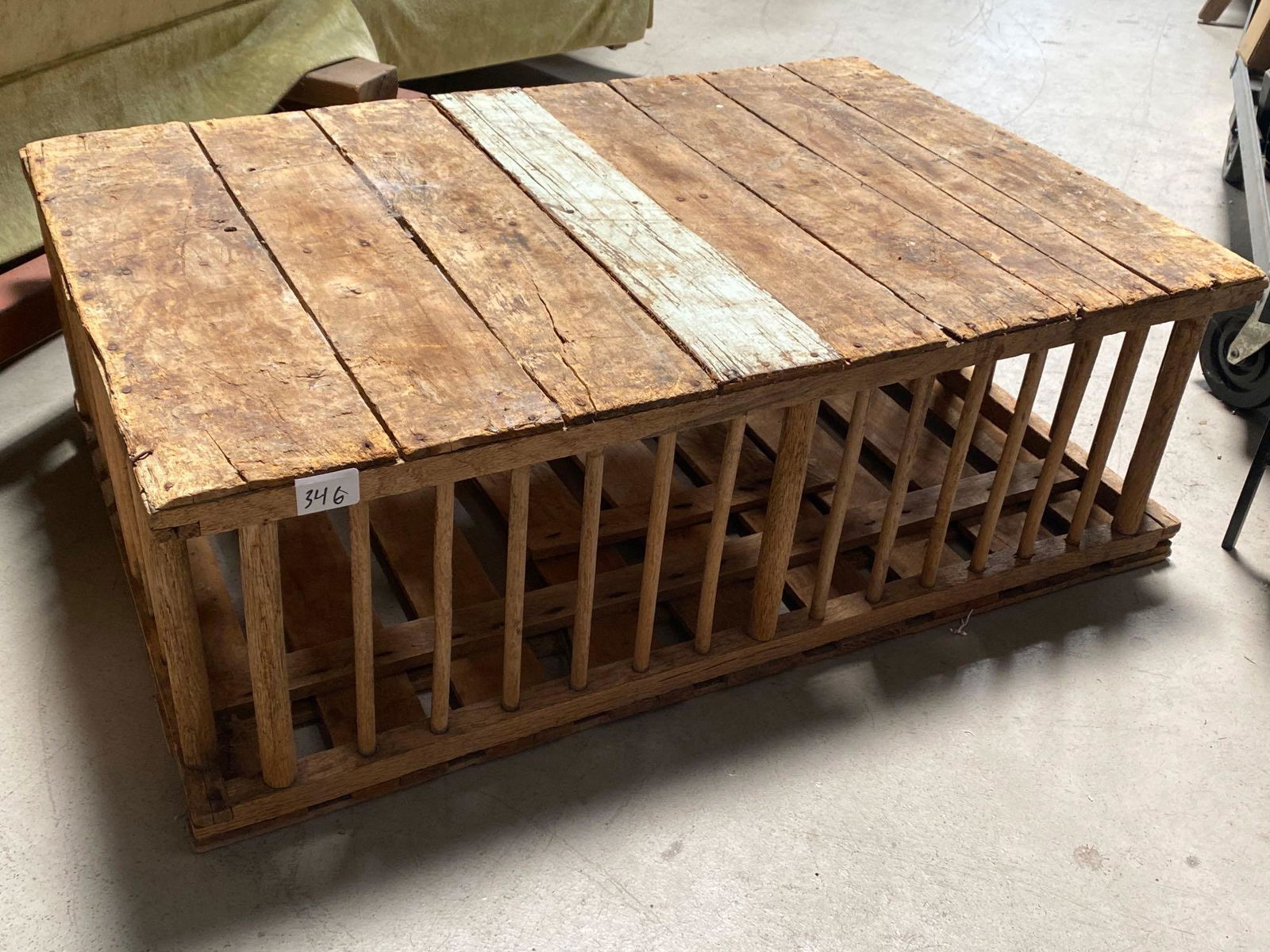 No Shipping  Vintage Southeast Asian Chicken Crate, Used As Coffee Table (1 of 4)