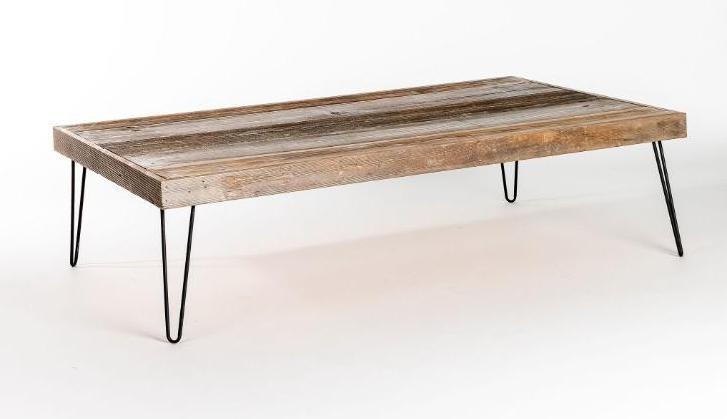 No Shipping  Rectangular Wood & Metal Coffee Table (1 of 2)