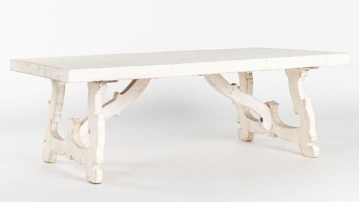 No Shipping  Rectangular Whitewashed Wooden Coffee Table (1 of 2)