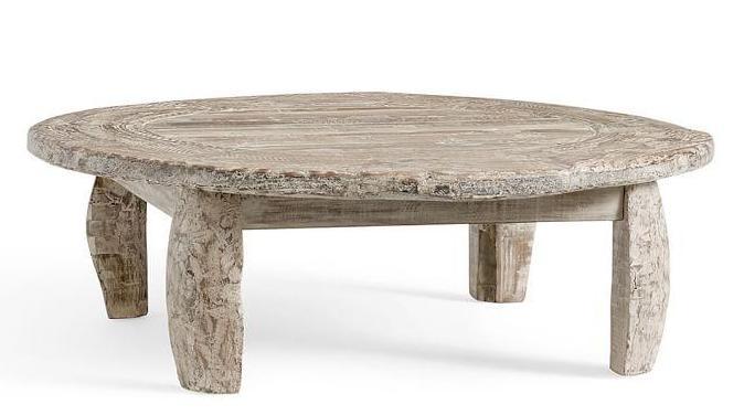 No Shipping  Whitewashed Wooden Coffee Table (1 of 2)