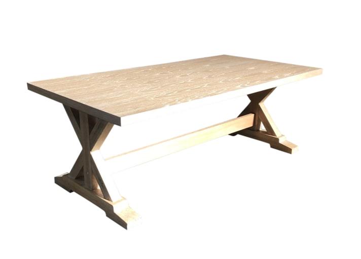No Shipping  Wooden Trestle Coffee Table (1 of 2)