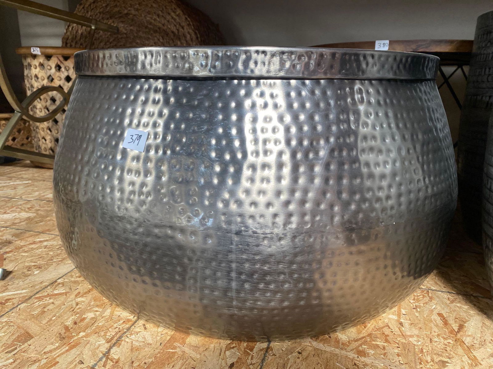 No Shipping  Silver Drum Table (1 of 1)