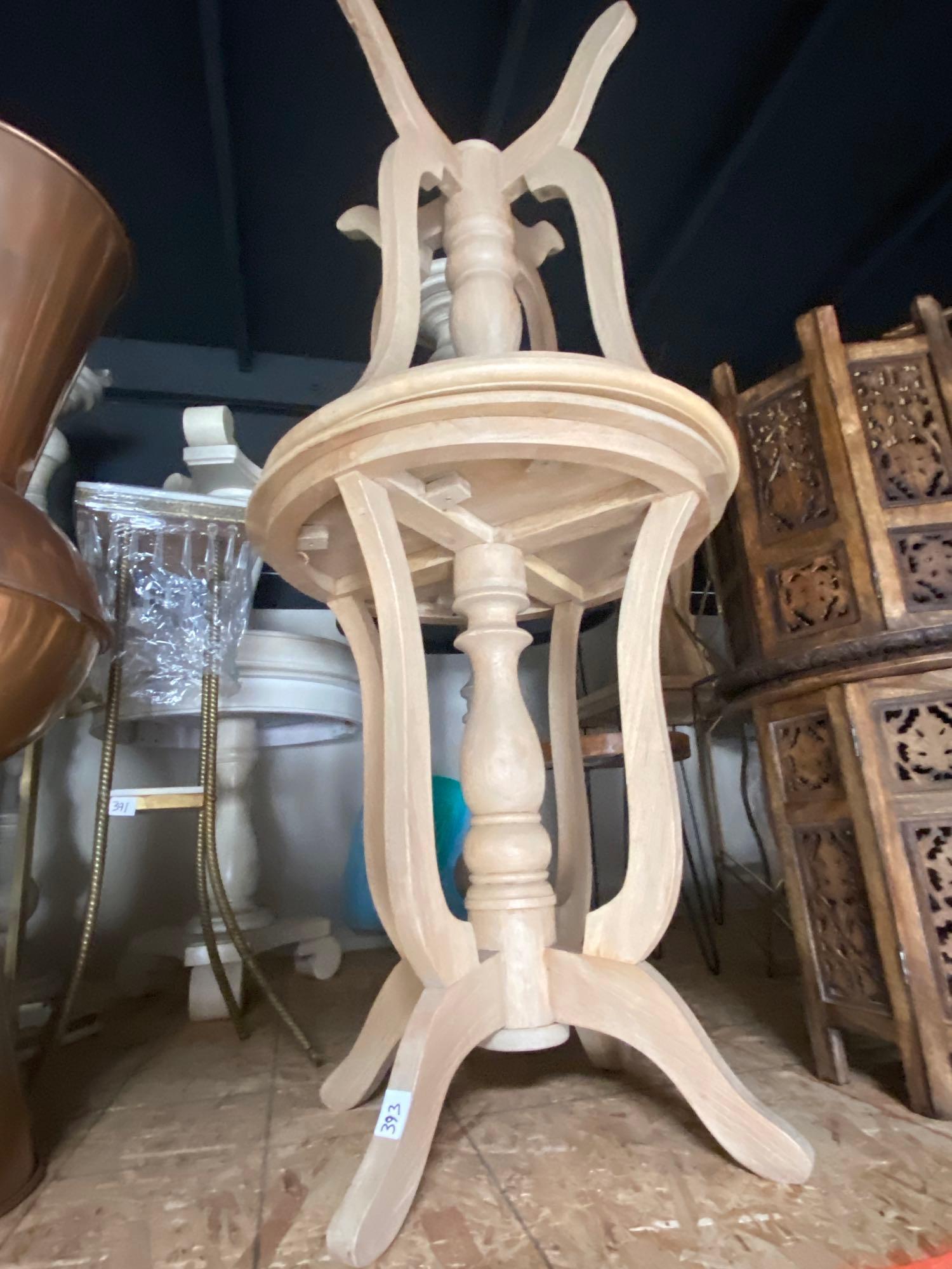 No Shipping  Pair Of Round Wooden Side Tables (1 of 2)