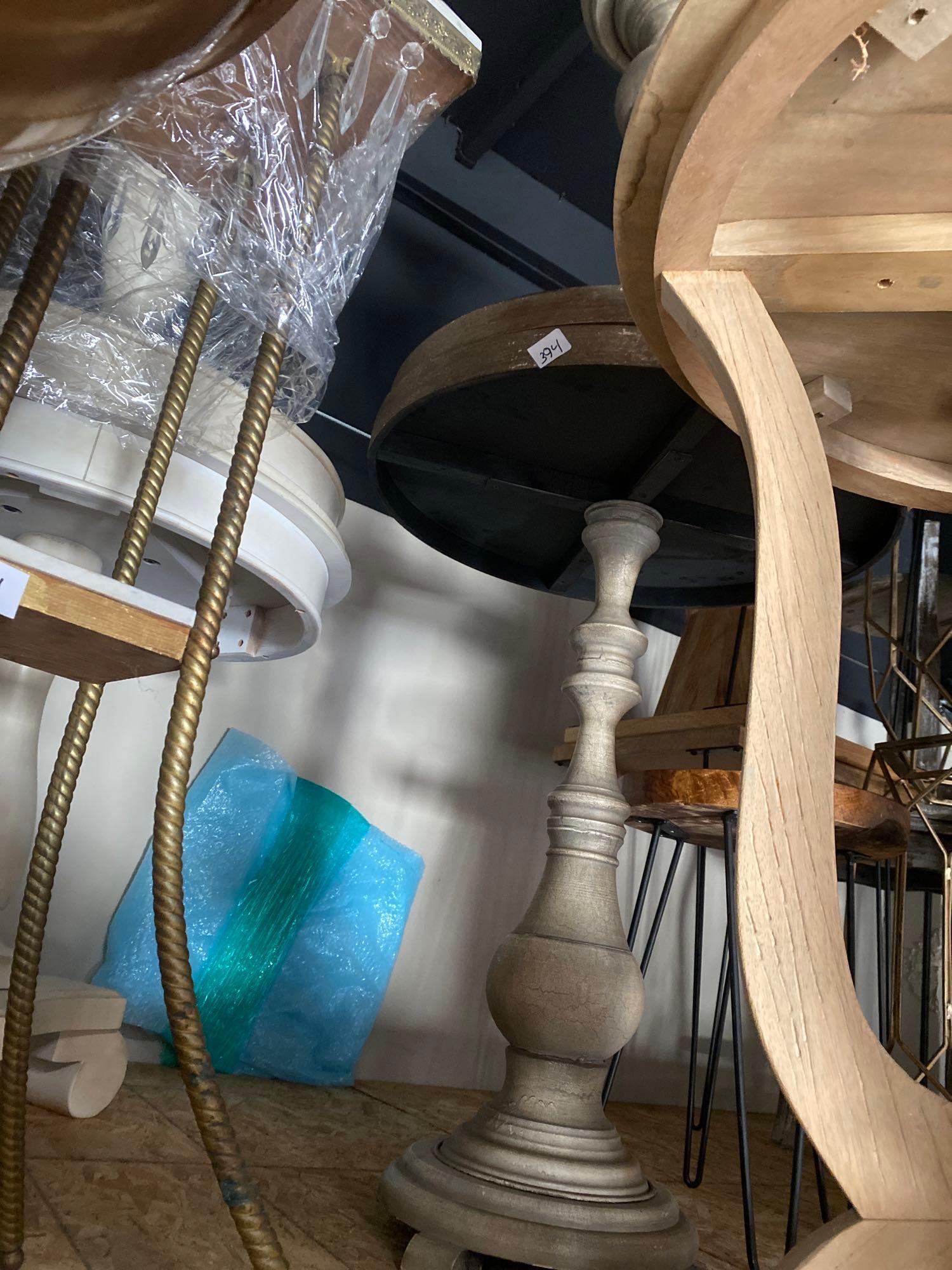 No Shipping  Pair Of Wooden Pedestal Tables (1 of 2)