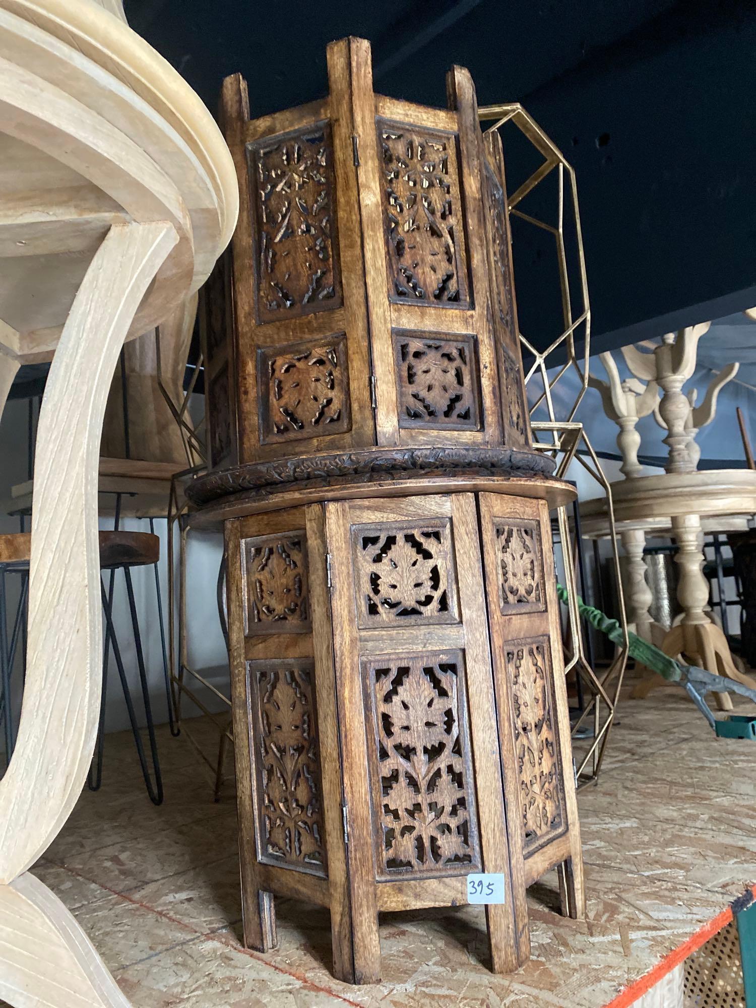 No Shipping  Pair Of Round Wooden Side Tables (1 of 2)