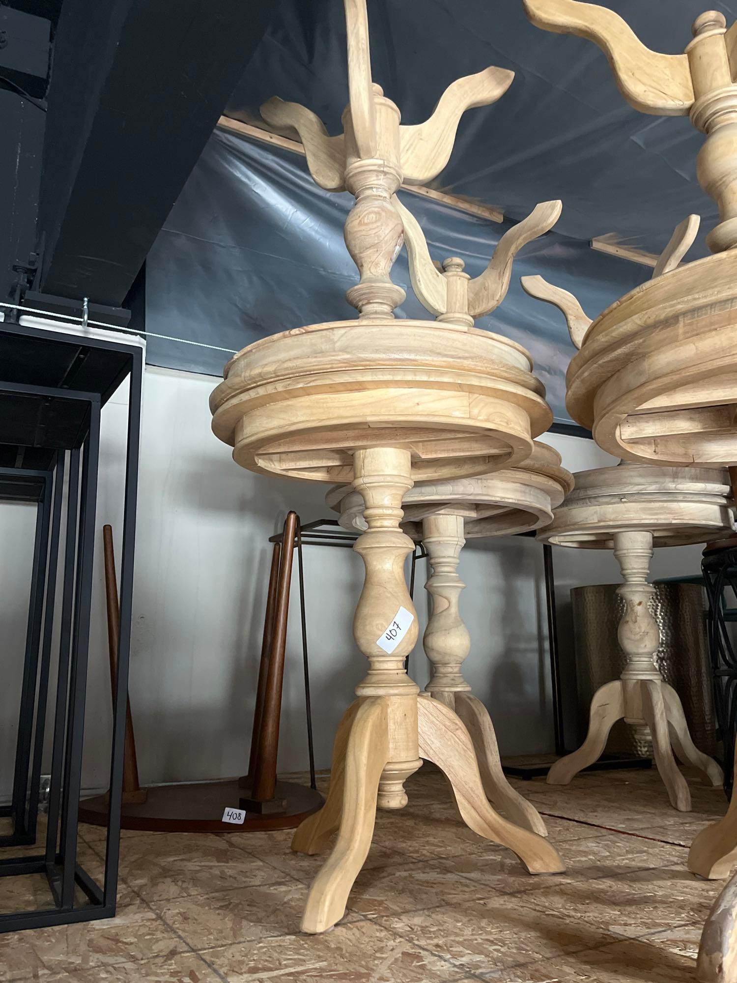 No Shipping  Pair Of Wooden Pedestal Side Tables (1 of 1)