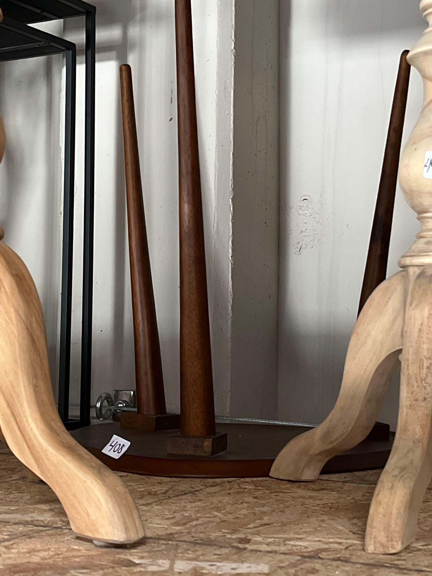 No Shipping  Pair Of Round Wooden Side Tables (1 of 3)