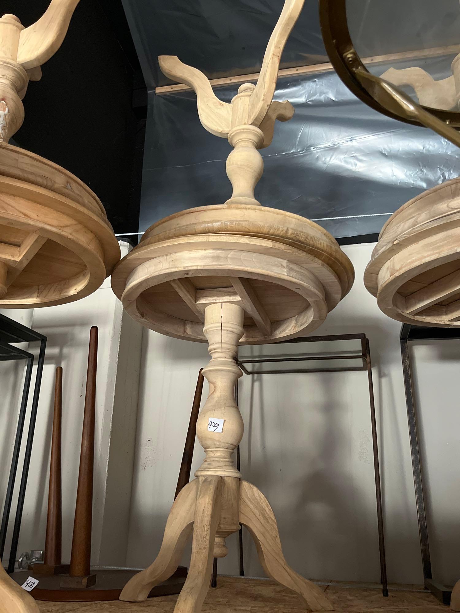 No Shipping  Pair Of Wooden Pedestal Side Tables (1 of 2)