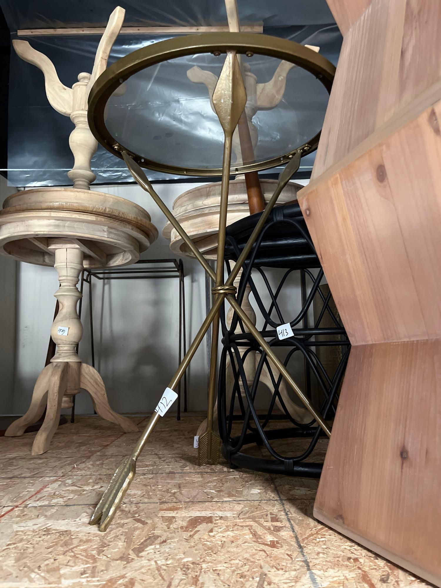 No Shipping  Metal Arrow Base Side Table (1 of 1)