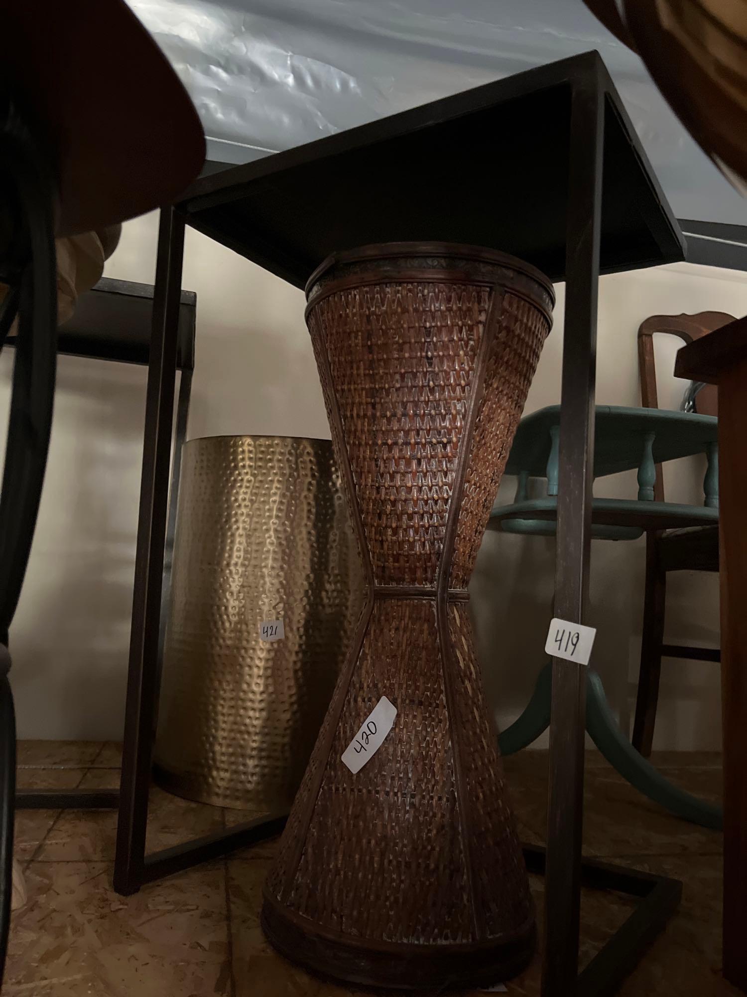 No Shipping  Black Metal Side Table (1 of 2)