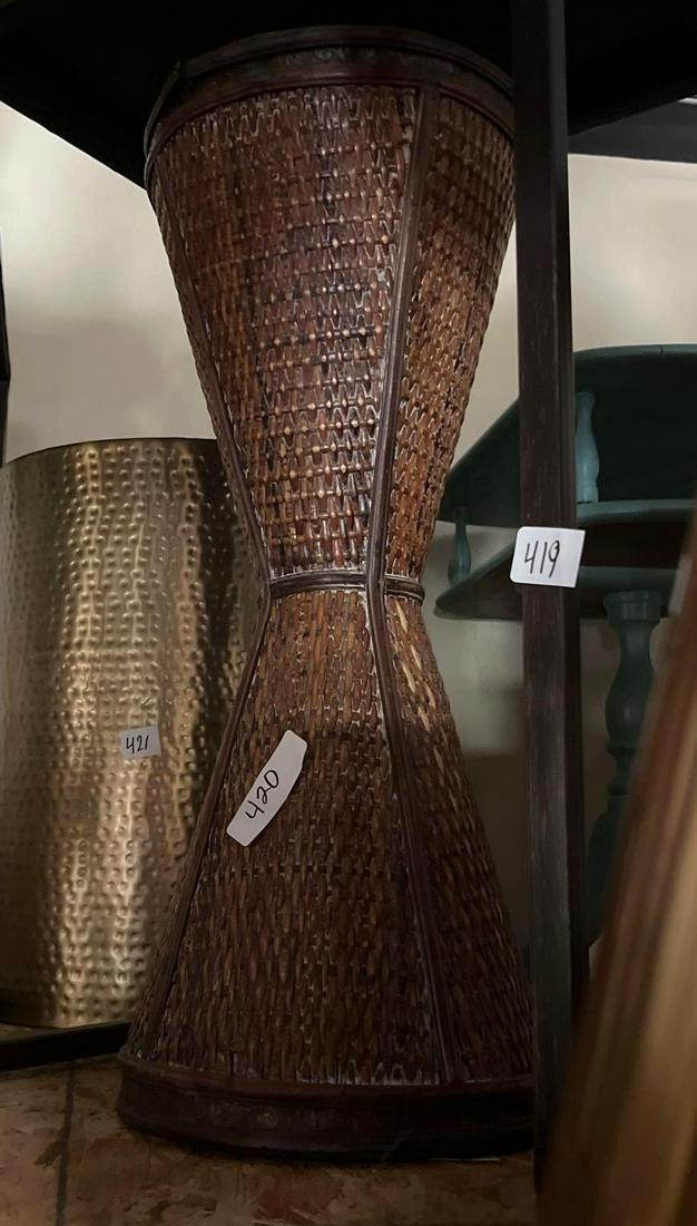 No Shipping  Woven Wood Side Table (1 of 1)