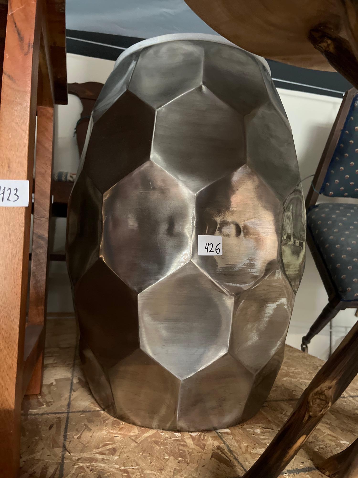 No Shipping  Geometric Metal Side Table (1 of 2)