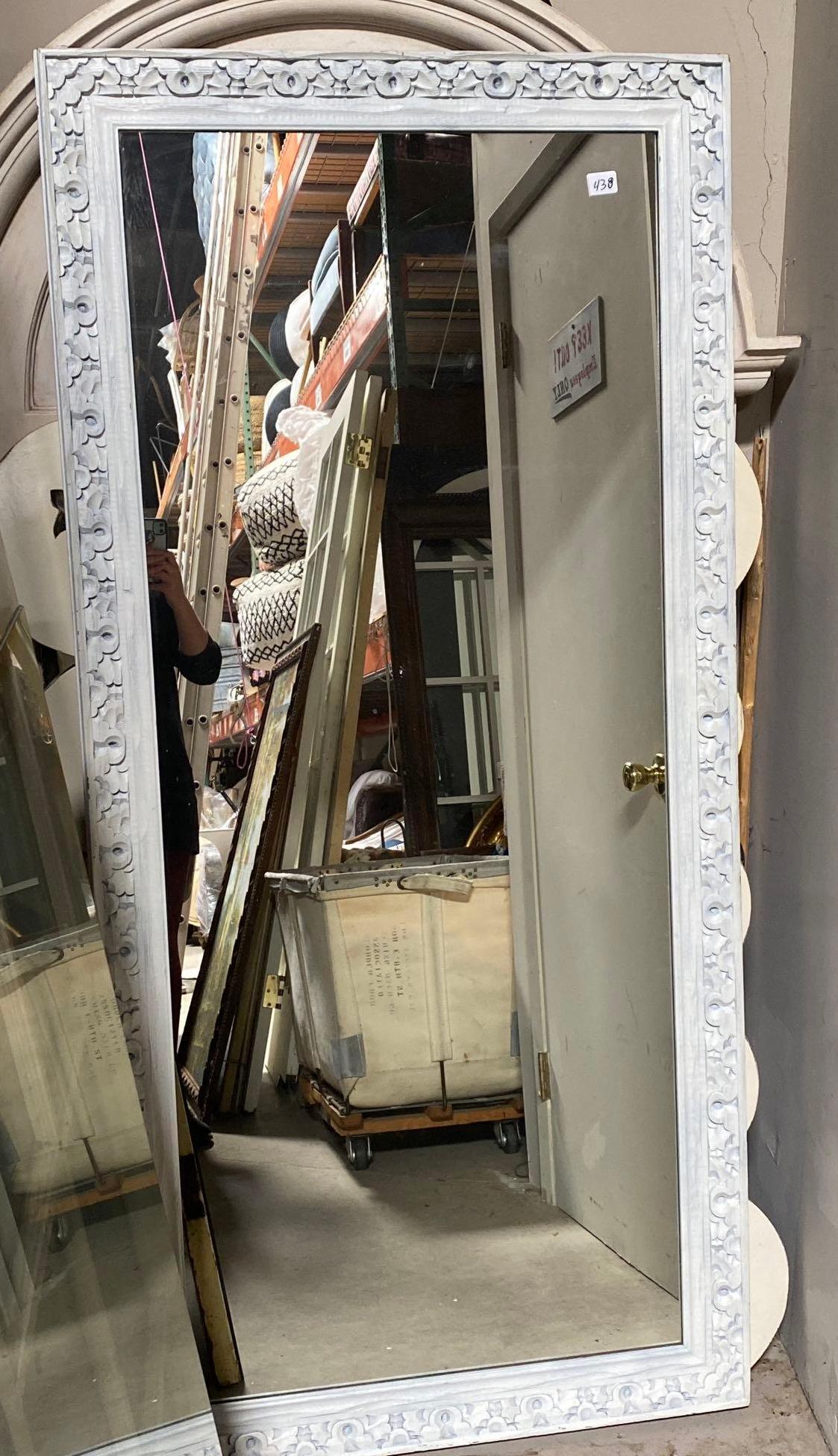 No Shipping  Large Carved Wood Mirror, Approximately 5" Tall (1 of 4)