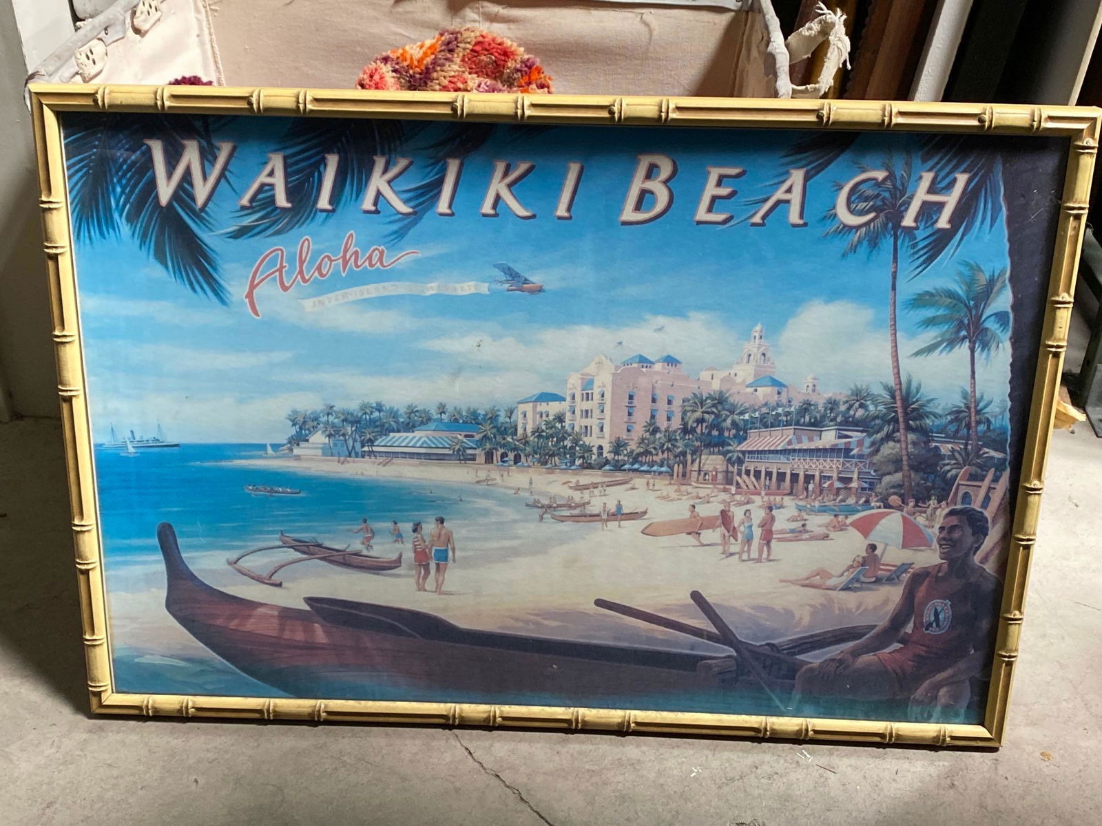 No Shipping  Framed Waikiki Beach Poster (1 of 3)