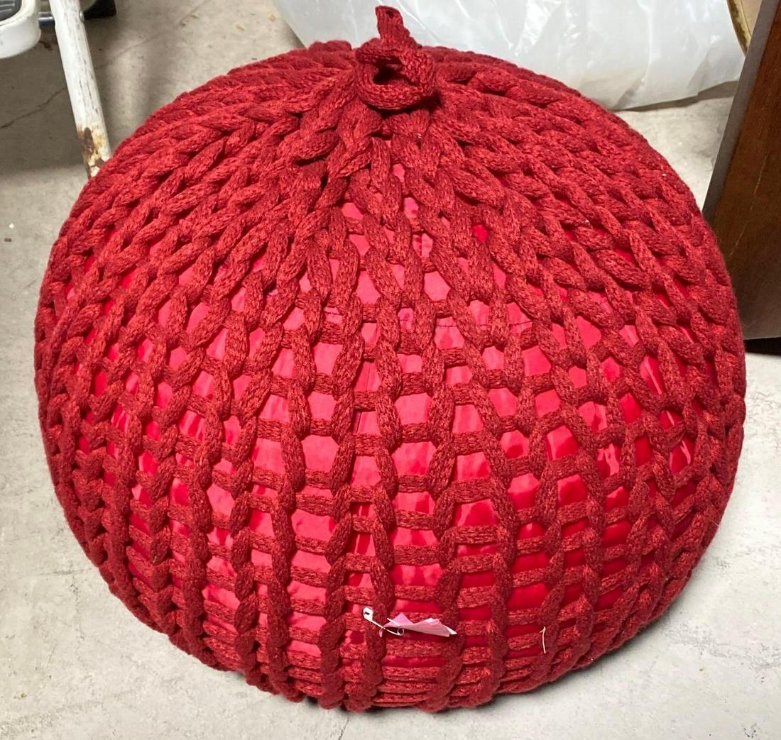 No Shipping Red Knit Pouf: LOCAL PICK UP ONLY, WESTSIDE SANTA CRUZ, 95060 LOCAL PICK UP ONLY, WESTSIDE SANTA CRUZ, 95479 NO SHIPPING, Red Knit Pouf NO SHIPPING AVAILABLE All items sold as is where is. There are No guarantees to