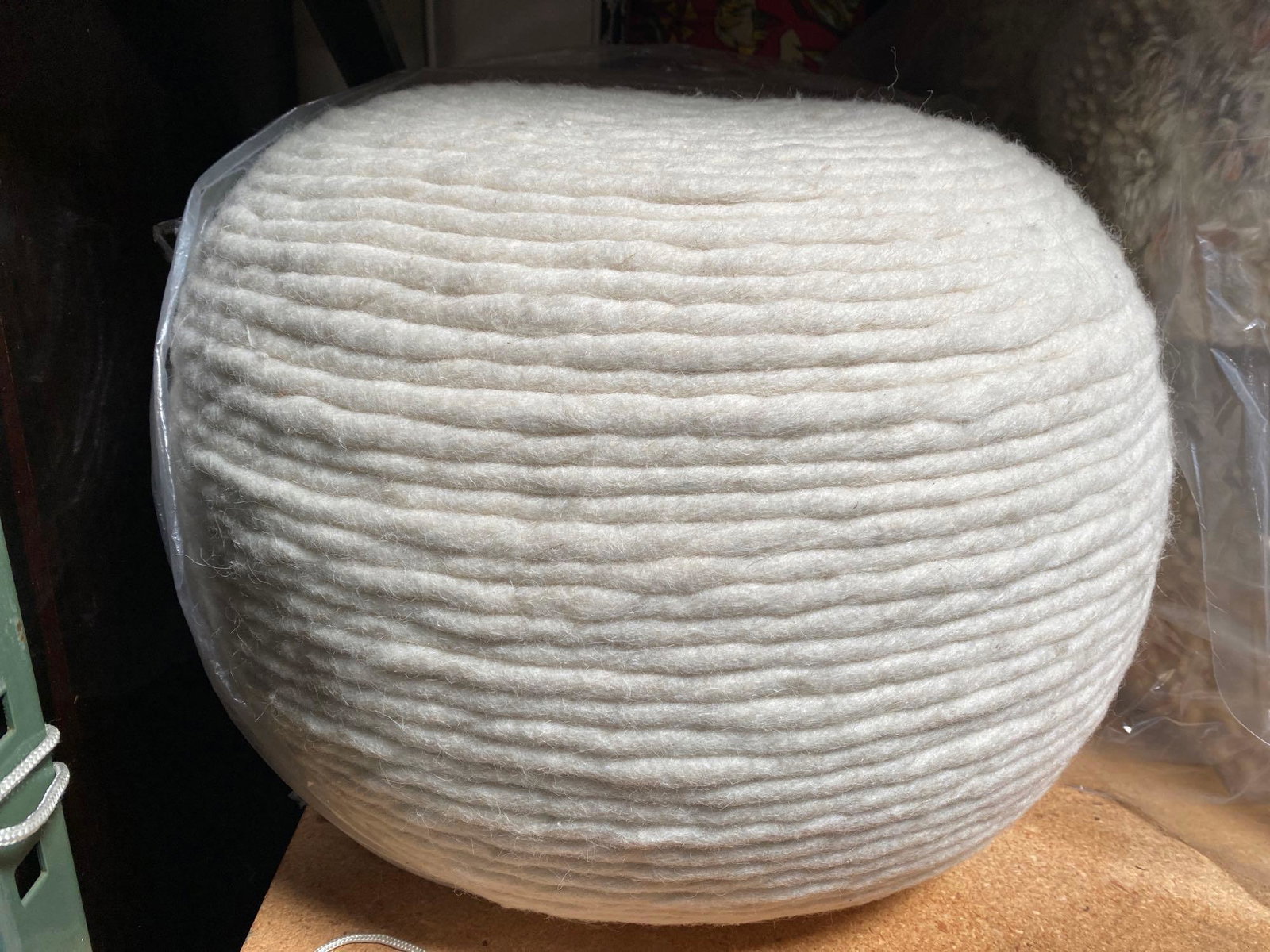 No Shipping White Wool Pouf: LOCAL PICK UP ONLY, WESTSIDE SANTA CRUZ, 95060 LOCAL PICK UP ONLY, WESTSIDE SANTA CRUZ, 95480 NO SHIPPING, White Wool Pouf NO SHIPPING AVAILABLE All items sold as is where is. There are No guarantees 